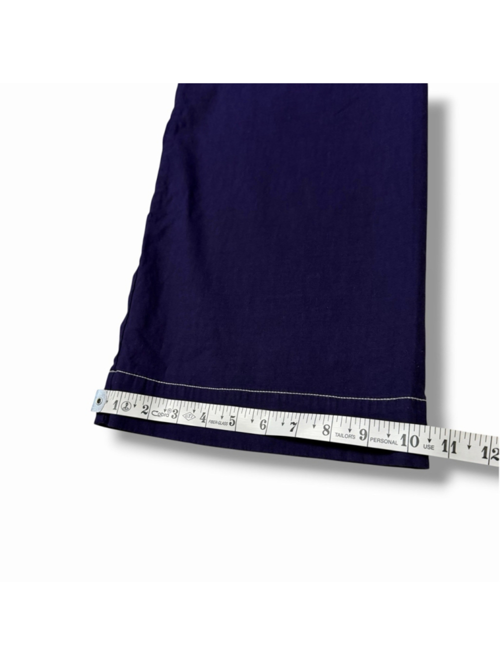 Meave Anthro Colette Crop Wide Leg Pants Contrast Stitch Purple Magic Fabric 28 - Picture 9 of 11